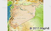 Satellite Map of Syria, physical outside, satellite sea