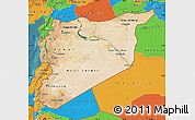 Satellite Map of Syria, political outside, satellite sea