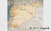 Satellite Map of Syria, semi-desaturated