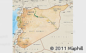 Satellite Map of Syria, shaded relief outside