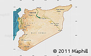 Satellite Map of Syria, single color outside