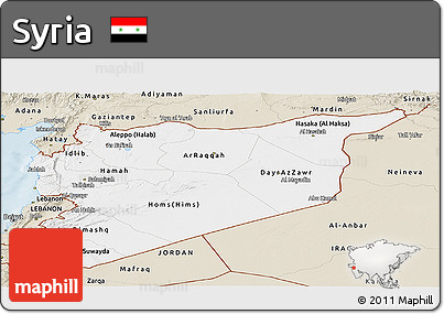 Classic Style Panoramic Map of Syria