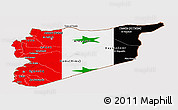 Flag Panoramic Map of Syria, flag rotated