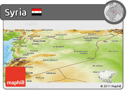 Physical Panoramic Map of Syria