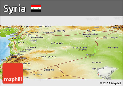 Physical Panoramic Map of Syria