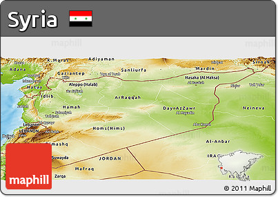 Physical Panoramic Map of Syria