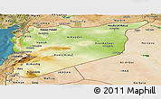 Physical Panoramic Map of Syria, satellite outside