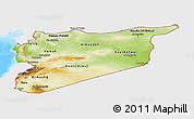 Physical Panoramic Map of Syria, single color outside, bathymetry sea