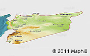 Physical Panoramic Map of Syria, single color outside, satellite sea