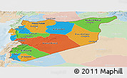 Political Panoramic Map of Syria, lighten