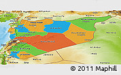 Political Panoramic Map of Syria, physical outside