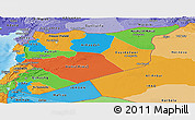 Political Panoramic Map of Syria, political shades outside