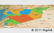 Political Panoramic Map of Syria, satellite outside