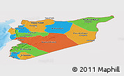 Political Panoramic Map of Syria, single color outside