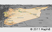 Satellite Panoramic Map of Syria, darken, desaturated