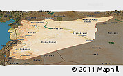Satellite Panoramic Map of Syria, darken, land only