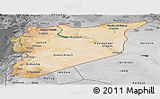 Satellite Panoramic Map of Syria, desaturated