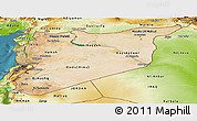 Satellite Panoramic Map of Syria, physical outside, satellite sea