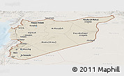 Shaded Relief Panoramic Map of Syria, lighten