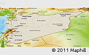 Shaded Relief Panoramic Map of Syria, physical outside