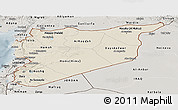 Shaded Relief Panoramic Map of Syria, semi-desaturated
