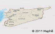 Shaded Relief Panoramic Map of Syria, single color outside