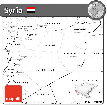 Blank Simple Map of Syria