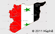 Flag Simple Map of Syria, flag rotated