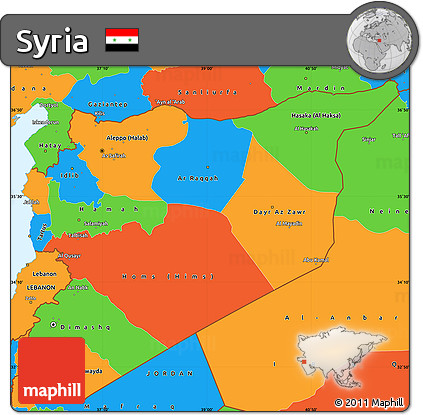 Political Simple Map of Syria