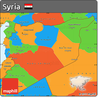 Political Simple Map of Syria