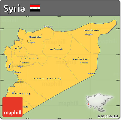 Savanna Style Simple Map of Syria, cropped outside
