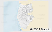 Classic Style 3D Map of Tartus, single color outside
