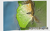 Physical 3D Map of Tartus, darken