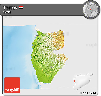 Physical 3D Map of Tartus, single color outside