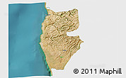 Satellite 3D Map of Tartus, single color outside