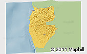 Savanna Style 3D Map of Tartus, single color outside