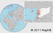 Gray Location Map of Tartus, highlighted country