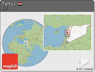 Savanna Style Location Map of Tartus, highlighted country