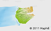 Physical Panoramic Map of Tartus, single color outside