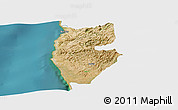 Satellite Panoramic Map of Tartus, single color outside