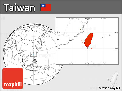 Blank Location Map of Taiwan