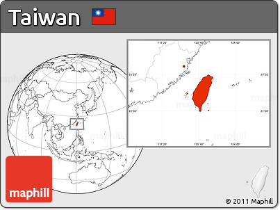 Blank Location Map of Taiwan