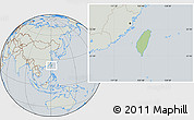 Savanna Style Location Map of Taiwan, lighten, semi-desaturated