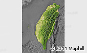 Satellite Map of Taiwan, desaturated