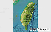 Satellite Map of Taiwan, shaded relief outside, satellite sea