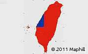 Flag Simple Map of Taiwan, flag centered