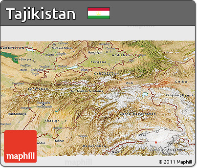 Satellite 3D Map of Tajikistan