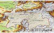 Shaded Relief 3D Map of Tajikistan, physical outside