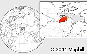 Blank Location Map of Khatlon, highlighted country