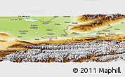 Physical Panoramic Map of Leninabad